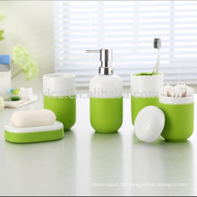 Ceramic Bathroom Accessory Set with silicone sleeve for easy grip
